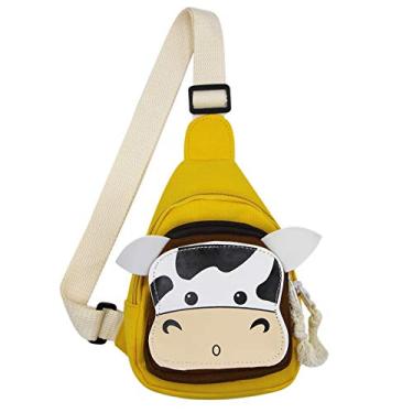 Imagem de MOSSTYUS Bolsas tipo tiracolo, bolsa de ombro transversal, bolsa de ombro esportiva diária de lona para mulheres, boi de vaca fofa, touro, Boi fofo, amarelo, One Size, Mochilas de viagem