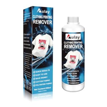 Imagem de Aulay Removedor de tinta de vinil de transferência de calor para tecidos, removedor rápido de letras de vinil, DTF, apagador, fixador de tecido, removedor de impressão de 250 ml para bolsa de camiseta