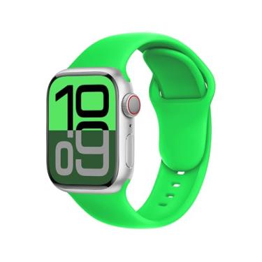 Imagem de DONEGANI Pulseira esportiva de silicone verde fluorescente C1C para Apple Watch SE Ultra 2 de 40 mm, 44 mm, 46 mm, 42 mm, 45 mm, 41 mm, 38 mm, 49 mm, séries 10, 9, 8, 7, 6, 5, 4, 3