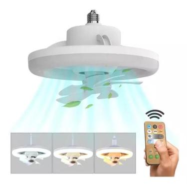 Imagem de lampada ventilador com controle 360 graus com Controle remoto Led RGB 