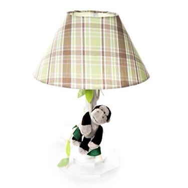 Imagem de Abajur Madeira Floresta Macaco, Quarto Bebê Infantil Menino, Potinho de Mel, Multicor