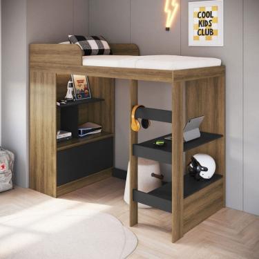 Imagem de Cama Infantil Multifuncional Amsterdam 1 Porta Marrom - Art In Móveis