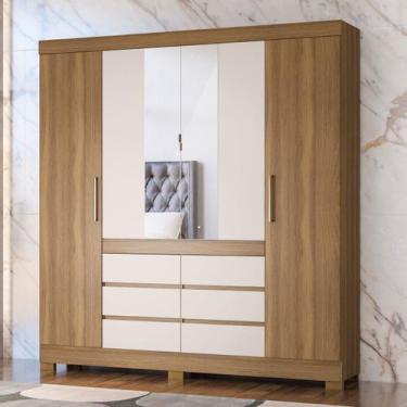 Imagem de Roupeiro Cadis com Espelho Amêndola/ Off White - Demóbile