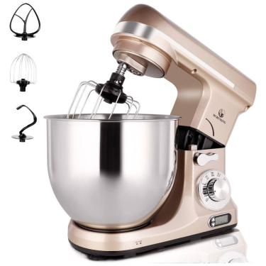 Imagem de Batedeira Profissional de Bancada com Temporizador, 6Litros, 500W, 6 Velocidades, Cabeçote Inclinável, Máquina de Cozinha Elétrica -