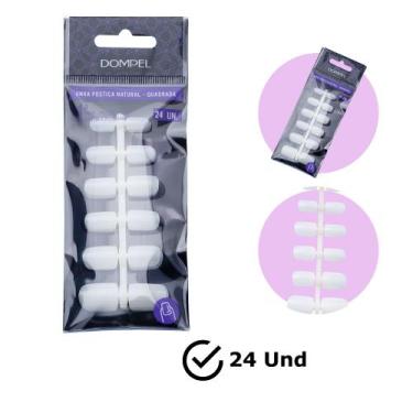 Imagem de 24un Unha Postiça Realista Natural Manicure Quadrada Antimicrobiano Do