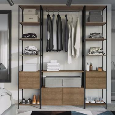 Imagem de Conjunto 3 Módulos para Closet 8 Gavetas Industrial Artesano