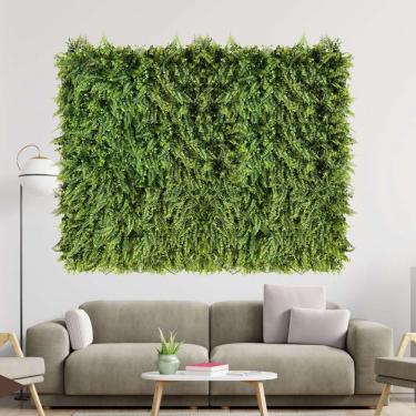 Imagem de Kit 12 placas de grama artificial de beleza exuberante decoração com plantas da linha premium com 100% de cobertura e fácil instalação para jardim ver