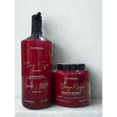 Imagem de Kit Profissional Cereja Negra, Shampoo 1 L e Máscara Capilar 1 kg - Grankéra