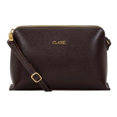 Imagem de Bolsa Feminina Pequena Classe Couro Crossbody Transversal, Chocolate
