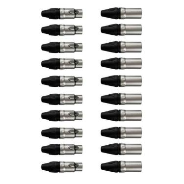 Imagem de Kit Conectores Xlr 1003 1013 20un (10 Machos/10 Femeas) Wireconex [F108]