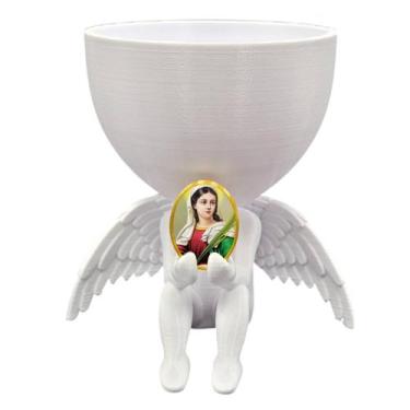 Imagem de Anjo da Guarda Anjinho Santa Luzia Vasinho Decoração - Point da Fe