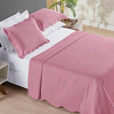 Imagem de Cobre Leito Domo  Queen Dupla Face Barato - Rosê - Casa Show Enxovais