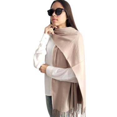 Imagem de Cachecol Lenço Echarpe Pashmina Grossinho Feminino - cashmere, Bege