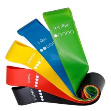 Imagem de Kit Faixa Elástica Super Mini Band Para Treino Exercícios Fisioterapia Malhar Academia