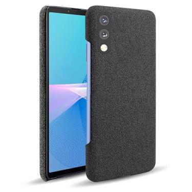 Imagem de Capa para Sony Xperia AEC 2,Capa desenhada em lona,Case Protetora Ultrafina com Empunhadura Macia,Design em Tecido Antichoque e Antiarranhões-Black