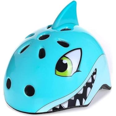 Imagem de Anharluka Capacete De Bicicleta Infantil E Infantil, Ajustável E Multiesportivo Para Bebês, 3 Tamanhos Para Crianças De 1 A 3 A 5 Anos (Blue Shark, Xs)