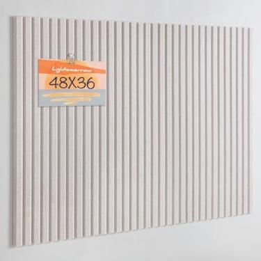 Imagem de Quadro de avisos grande, placa de feltro de 122 x 91 cm, quadro de pinos decorativos, quadro de cortiça de 10 cm x 8 cm alternativo para parede, quadro fotográfico dobrável com 20 pinos - listras de