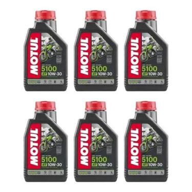 Imagem de Óleo De Motor Motul 5100 4t 10w30 Semi Sintético 1 Litro 6 UNIDADES