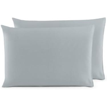 Imagem de Kit 4 Fronhas (2 Pares) 100% Algodão Em meia malha fio 30/1 para travesseiro 70 x 50 cm (Cinza)