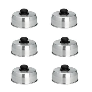 Imagem de 6 Abafadores De Hamburguer Tampa Para Chapa Lanche Lanchonete - LUDINO