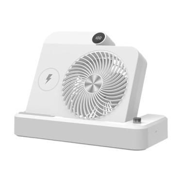 Imagem de XLWLLNJ Fã de mesa de mesa pequeno carregamento USB Charging Stand 100 velocidades Ajuste Fan dobrável Fan para o quarto Home Home, Branco