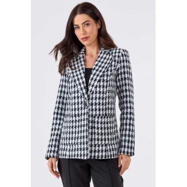 Imagem de Blazer PKS Alfaiataria Tweed Preto e Branco, GG