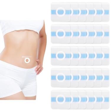 Imagem de Embalagem com 30 peças de óleo de rícino para umbigo, 6 x 6 cm, adesivos de óleo de rícino autoadesivos, capa altamente absorvente, anti-infiltração, sem lavagem