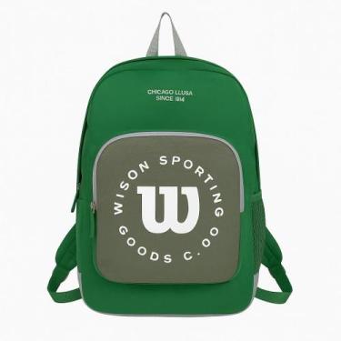 Imagem de Mochila Wilson Original Casual Espaçosa Reforçada Escola, Verde e cinz