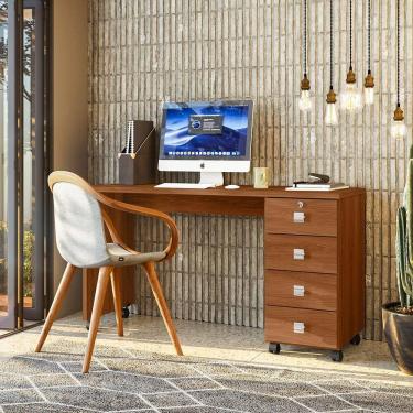 Imagem de Escrivaninha Dubai Lukaliam Móveis MDP 25mm 4 Gavetas