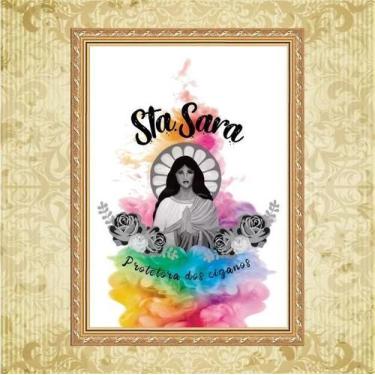Imagem de Quadro Moldura Dourada Santa Sara Ciganos 33X24Cm - Quadros On-Line