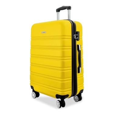 Imagem de Mala de Viagem Rígida ABS, 23kg, 4 Rodas Giratória 360°, Trava com Segredo, Divisória Interna, Mala para Despacho (AMARELA EXPANSIVA A3M)