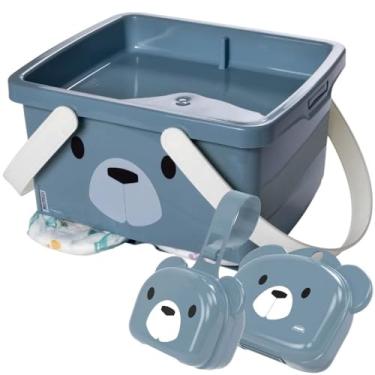 Imagem de Conjunto Infantil Porta Fraldas Descartáveis com abertura tipo fenda, Tampa com travas e Alças de Transporte + Porta Chupeta de Viagem com Tampa Basculante, Fechamento de Pressão e Alça de Transporte + Saboneteira Infantil de Viagem com Tampa Basculante, Fechamento de Pressão e Alça de Transporte - 