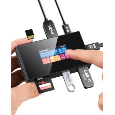 Imagem de DOCKCASE Hub USB C inteligente 7 em 1 e gabinete SSD M.2 NVMe de 10 Gbps, USB 3.2 Gen2 USB-A/C, 4K HDMI 2.1, PD 100W, UHS-II SD/TF Slots, serve para SSD M-Key 2230/2242 B+M, para Mac mini M1 2 3 4