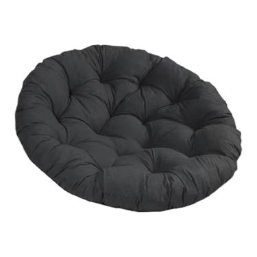 Imagem de WeiLaiKeQi Almofada para cadeira de rede, multiuso, leve, respirável, elegante, para assento ao ar livre, almofada para cadeira de balanço para sala de estar, Preto