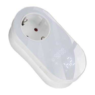 Imagem de Controlador de Temperatura, Plug in Thermostat Control Socket with Timer, for AC Floor Heating with LED Digital Display (Branco)