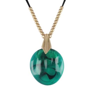 Imagem de Jeilwiy Colar feminino boho estilo hippie, grosso, longo, de couro, gargantilha preta, boêmio, Couro sintético, Sem Pedra Preciosa