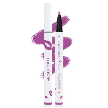 Imagem de YUANLI Caneta Marcadora Lip Stain, Delineador E Batom 2 Em 1, Cor Matte À Prova D'Água De Longa Duração Para Mulheres, Lápis Líquido Hidratante 24 Horas - 08