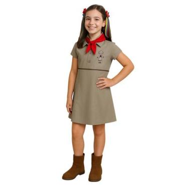 Imagem de Vestido Cangaceira Infantil Festa Junina São João Arraiá Caipira Lampi