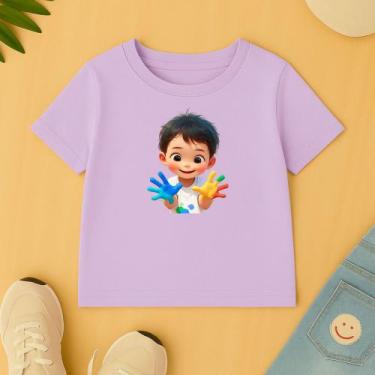 Imagem de Camiseta Unissex Infantil Estamp Meninino Autista Escola Creche Respei