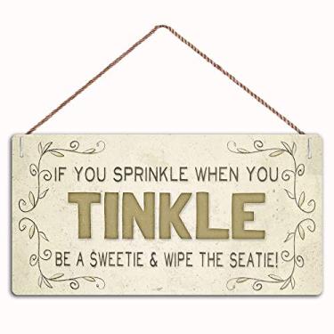 Imagem de XIUXZMM Placa De Madeira "Se Você Borrifar Quando Pingar" Seja Um Docinho, Limpe O Assento, Arte Parede, Pôster, Decoração Cafeteria, 10 X 5 Polegadas (Xxq055)
