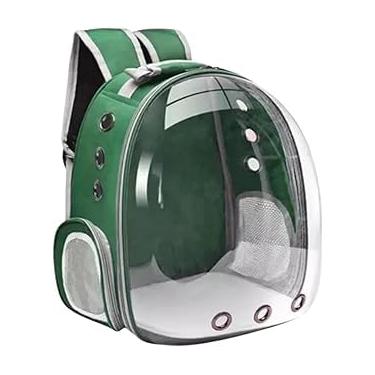 Imagem de Mochila de Transporte para Pets com Visor Panorâmico – Bolsa Astronauta Ventilada para Cães e Gatos | Conforto e Segurança em Passeios (Verde Escuro)