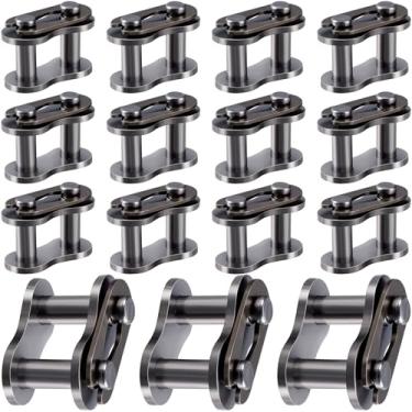 Imagem de PAGOW 15 peças #428 Rolo de elo mestre de corrente, conector resistente de liga de aço para bicicleta Mini Karting Pit ATV Scooter Baja Doodle Bug Motovox Harbor Freight Predator 212cc Go Kart Cart