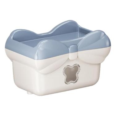 Imagem de Ioensy Dispensador de papel toalha com prateleira organizador multiuso, porta-lenços, suporte para papel higiênico para banheiro, cozinha, banheiro, Azul