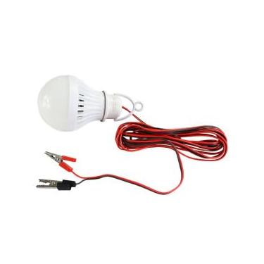 Imagem de Lâmpada de Emergência LED 12V, 5W, 6400K, Cabo 2,9m, Garras para Bateria
