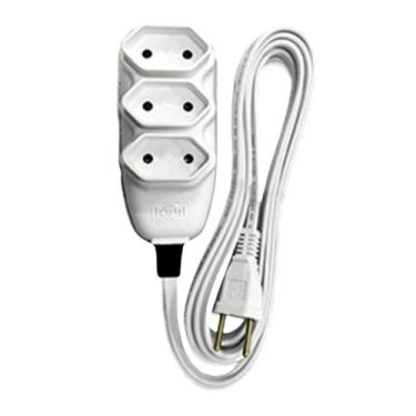 Imagem de Extensao Cordao Paralelo 3 Vias 1,5 Metros 10a Branco - Ilumi