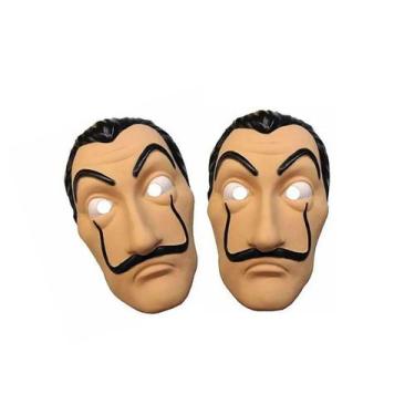 Imagem de Máscara Plástica Salvador Dali La Casa De Papel - Kit Com 2 - CRB