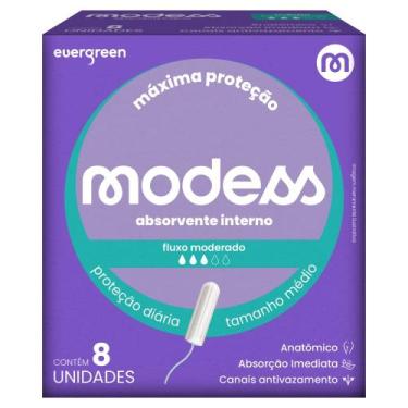 Imagem de Absorvente Interno Modess Fluxo Moderado com 8un - Evergreen