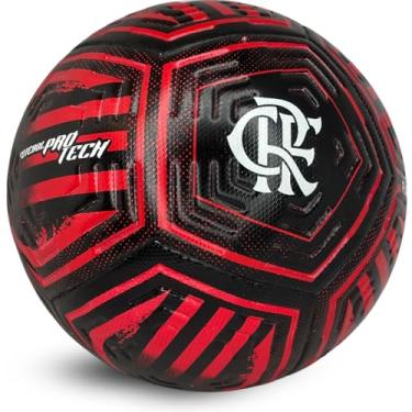 Imagem de Bola Futebol Flamengo Profissional Campo Licenciada Sem Costura PVC Resistente Tamanho 5 Oficial Jogo Campeonato Brasileiro Grama Natural e Sintética Society Futsal Adulto Juvenil Colorida Bicolor
