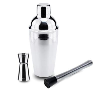 Imagem de Kit Coqueteleira Dosador e Socador Aço Inox Weck