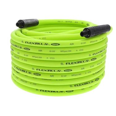 Imagem de Flexzilla Mangueira de ar, 9,5 mm x 30,5 m, acessórios MNPT de 6,3 mm, resistente, leve, híbrido, ZillaGreen - HFZ38100YW2